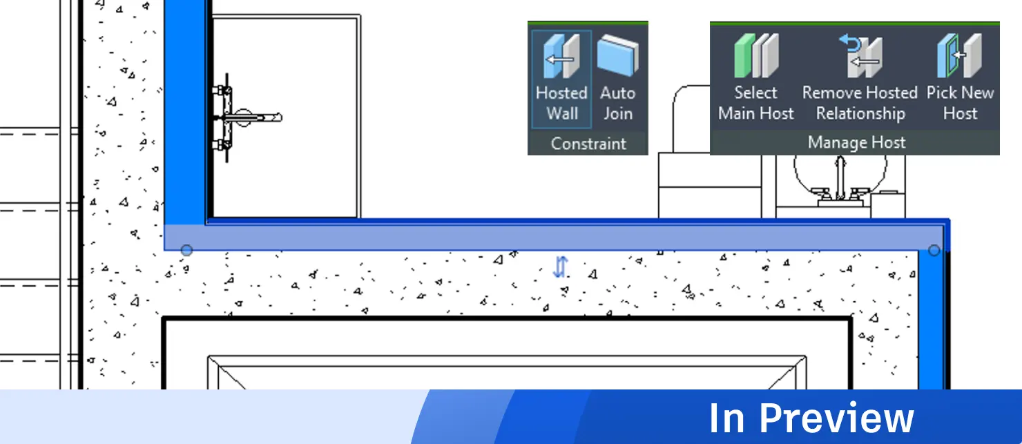 Create and host an architectural wall on another wall in Revit roadmap