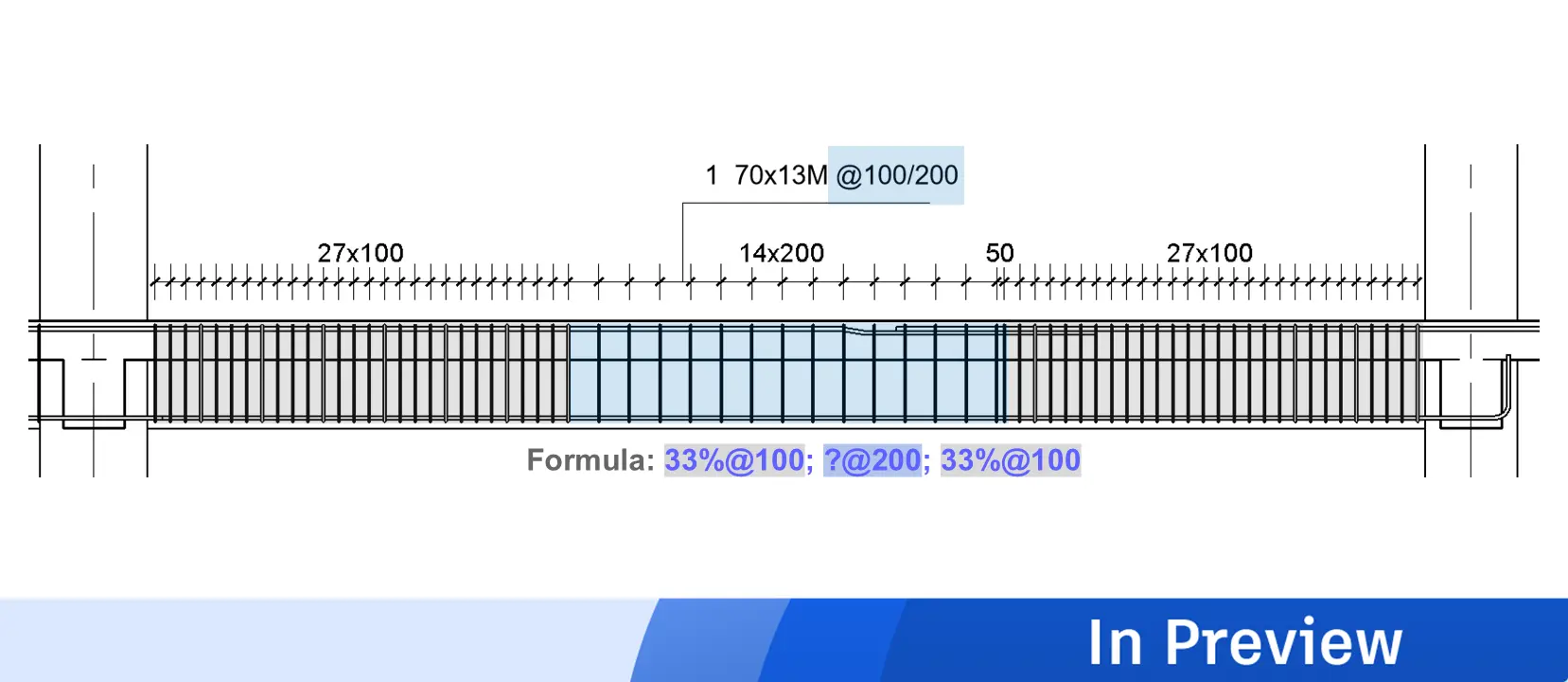 Enhanced spacing layouts for rebar in Revit preview