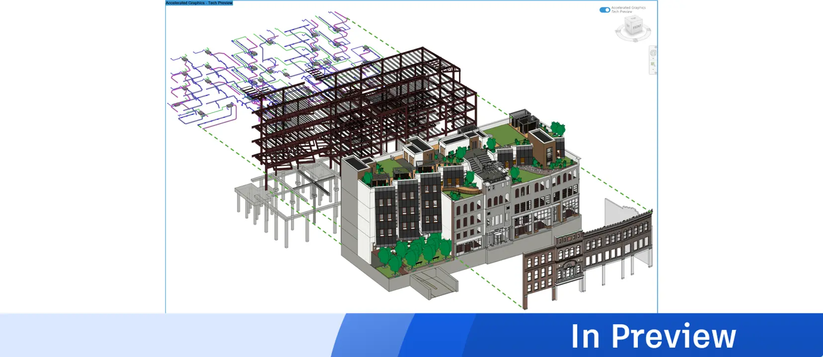 Accelerated views linked model performance in Revit tech preview